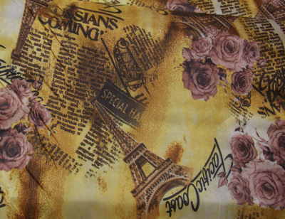 Ткань подкладочная рисунок Париж