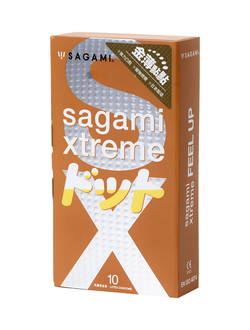 727/1 Презервативы Sagami, xtreme, feel up, латекс, 19 см, 5,3 см, 10 шт.