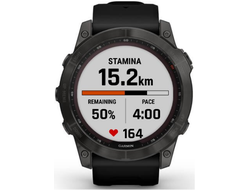 Умные часы Garmin Fenix 7X Sapphire Solar Wi-Fi, серый/черный