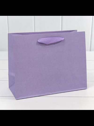 Крафт пакет плотный с веревочной ручкой (сиреневый), 230*100*180мм