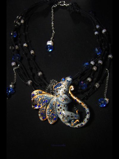 Волшебное колье "Снежная Ночница, Крылатая Мышка", Новогодний подарок