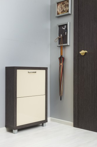 Обувница Айрон-2 (фасад стекло Капучино)