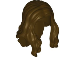 Minifigure, Hair Long Wavy with Center Part, Dark Brown (95225 / 4638377 / 6240208)