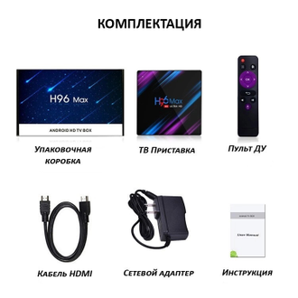 Андроид тв приставка H96 Max 4/64GB версия 10.0