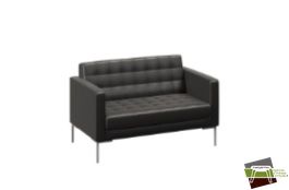 Диван Forest двухместный FR.DP-02 Santorini 0401 Черный/Серый металл (1360*800*840)