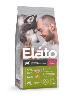 Elato (Элато) корм для взрослых собак средних и крупных пород с ягненком и олениной 2 кг