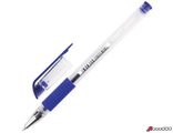 Ручка гелевая с грипом STAFF, СИНЯЯ, корпус прозрачный, узел 0,5 мм, линия письма 0,35 мм. 141822