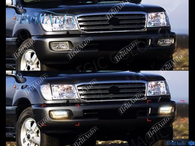 Противотуманки Toyota Land Cruiser 100 бегающие LED темные