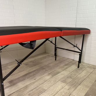 Массажный стол с двойным поролоном 190х70 + регулировка Черно-Красный