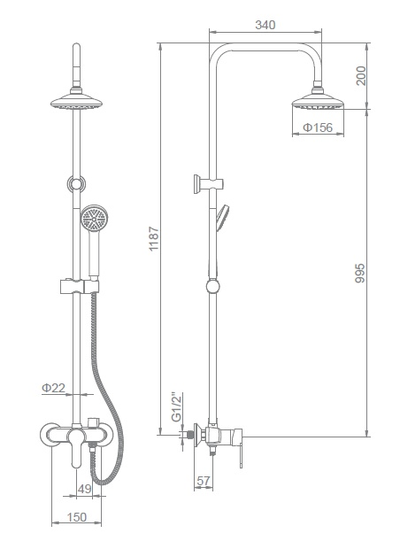 ДУШЕВАЯ СТОЙКА LEDEME L2409