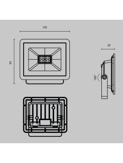 Прожектор Flood 6500К 10Вт IP 65, FL001-L10B6K