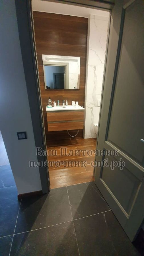 Облицовка душевой керамогранитом 120*60 см