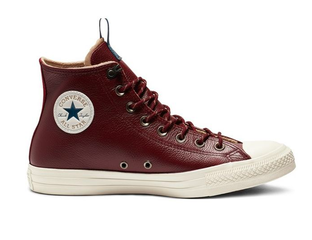 Burgundy leather converse womens clearance