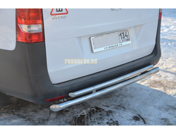 Защита заднего бампера двойная d60/42 для Mercedes-Benz Vito (2014-)