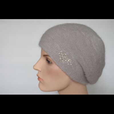 Мохеровый вязаный женский берет Vizio Италия 6945 B фото