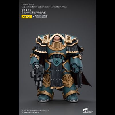 Претор-катафракт Сынов Хоруса (Warhammer Horus Heresy) - КОЛЛЕКЦИОННАЯ ФИГУРКА 1/18 Sons of Horus Legion Praetor in Cataphractii Terminator Armour (JT9619) - JOYTOY