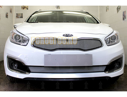 Защита радиатора KIA Ceed II 2015-2018 chrome верх (Luxe, Prestige, Premium)