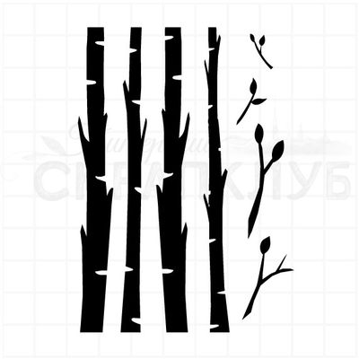 Штамп для скрапбукинга силуэты стволов стилизованные