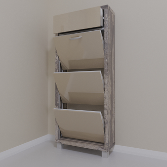 Обувница Айрон-3 Плюс (фасад стекло Капучино)