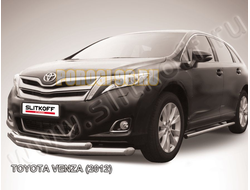 Защита переднего бампера d76+d57 двойная Slitkof для Toyota Venza 2012-2017