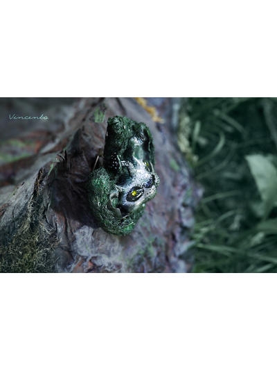 Сказочная брошь "Лесной КотоРог" в виде фэнтезийного кота-единорога из рода Лесных Хранителей