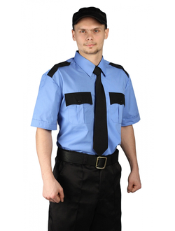 Мужская рубашка охранника с коротким рукавом