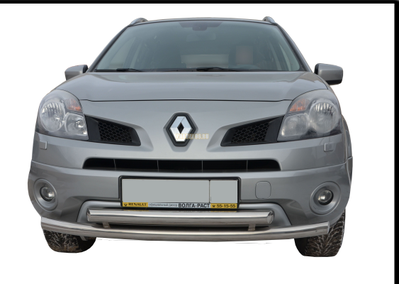 Защита переднего бампера двойная d60/60 для Renault Koleos (2008-2016)