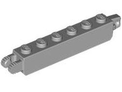 Hinge Brick 1 x 6 Locking with 1 Finger Vertical End and 2 Fingers Vertical End, 7 Teeth, Light Bluish Gray (53914 / 6418390)