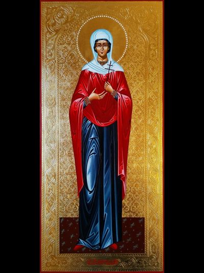 Миропия Хиосская, святая мученица. Рукописная мерная икона.