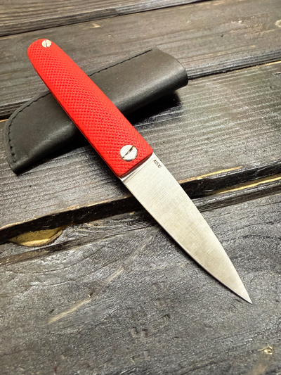 Фрикционный складной нож Скин-ду Малый сталь AUS10, рукоять G10 красный