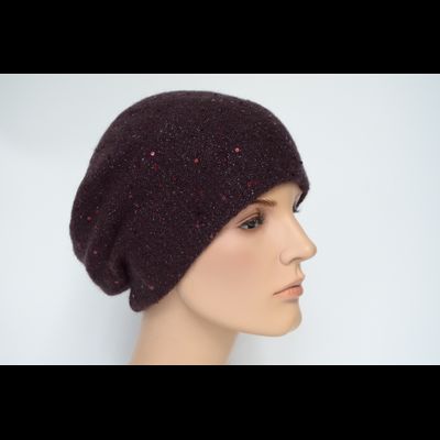 Женский берет вязаный Vizio Италия 6943 сливовый