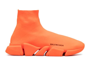 Orange balenciaga speed best sale trainer