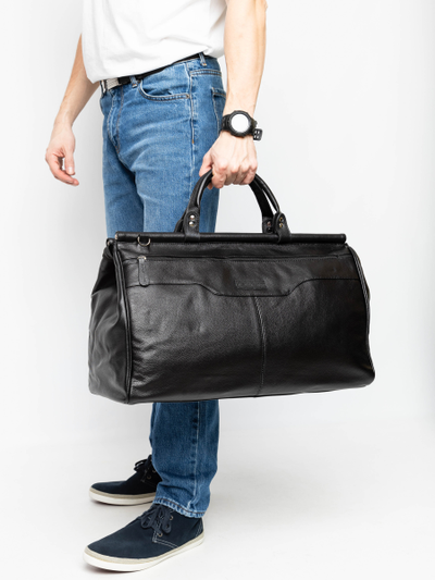 Кожаный саквояж Otranto black (арт. 4006-01)