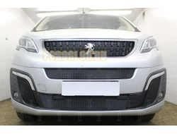 Защита радиатора Peugeot Traveller 2017- (2 части) середина+низ black