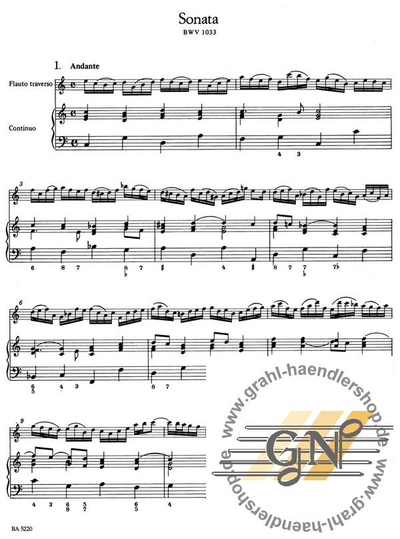 Bach, J.S.: Sonatas for Flute and Basso continuo/Obligato Harpsichord BWV1033, BWV1031, BWV1020