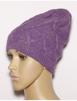 Екатеринбург. Шапка женская "Одинарная косы" 11046 сирень, св.серая, белая, синяя, т.серая