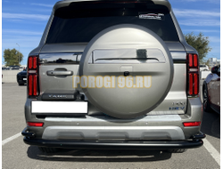 Защита заднего бампера угловая большая двойная с покрытием "Раптор" Папа Тюнинг d76/42 для Tank 500 2023-