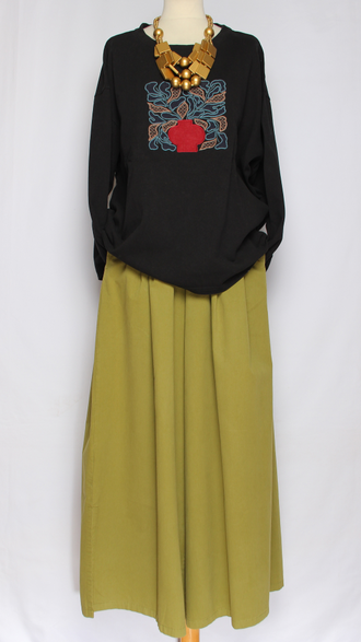 Джемпер вареный хлопок "Чаша" черный до р.54