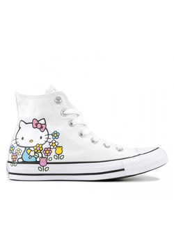 Кеды Converse Hello Kitty белые высокие