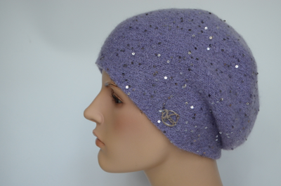 Фиолетовый берет с пайетками Vizio Италия 6943