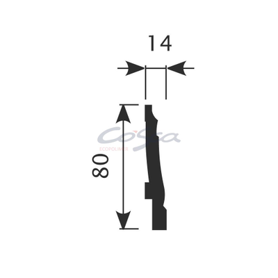 Плинтус PX024 - 80*14*2000мм