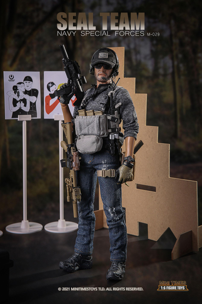 Американский морской котик с собакой - КОЛЛЕКЦИОННАЯ ФИГУРКА 1/6 SEAL TEAM NAVY SPECIAL FORCES (M029) - MINITIMES