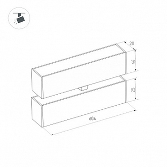 Светильник Arlight MAG-FLAT-FOLD-25-S600-18W (BK, 100 deg, 24V)