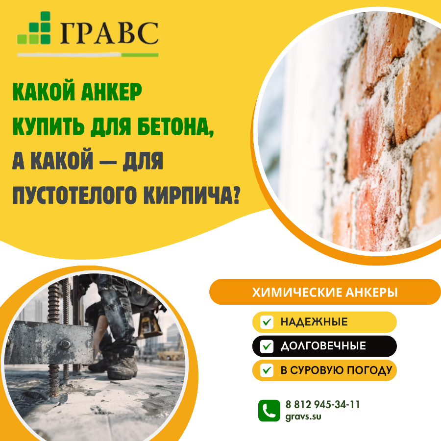 Какой анкер HIMTEX купить для бетона, а какой &mdash; для пустотелого кирпича?