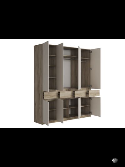 Бостон Шкаф ШК-004 ЛДСП Дуб Крафт серый/ Кашемир