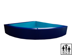 Детский сухой бассейн угловой синий R130xH30