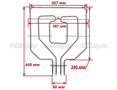 Тэн духовки для плиты Bosch, Siemens 773539 (0773539, 00471369)