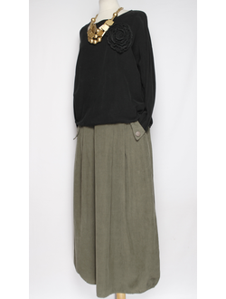 ЮБКА "Вельвет карманы клапаны" хаки до р.54