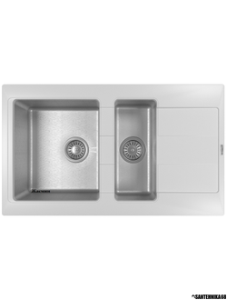 Кухонная комбинированная керамическая + нерж мойка Florentina КОМБИ 860К Антрацит, грей, жасмин, песочный, шампань