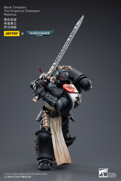 Чемпион Черных Храмовников (Warhammer 40k) - КОЛЛЕКЦИОННАЯ ФИГУРКА 1/18 Black Templars The Emperors Champion Rolantus (JT7585) - JOYTOY